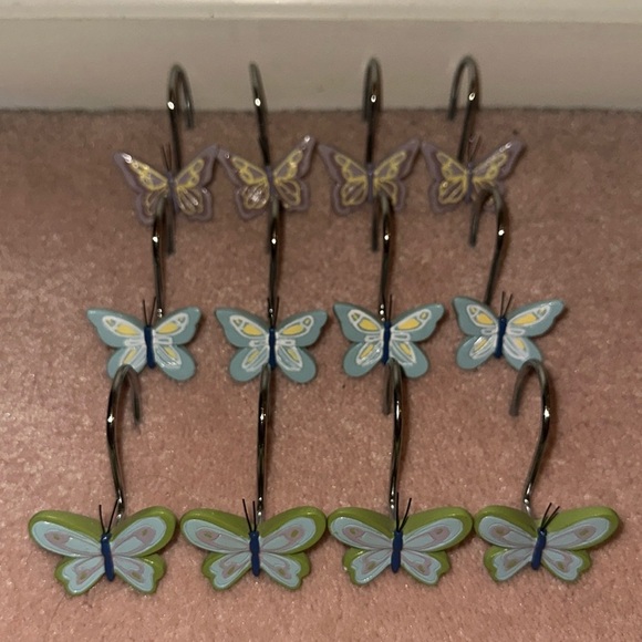 12 Butterfly Shower Curtain Hooks - Picture 3 of 8